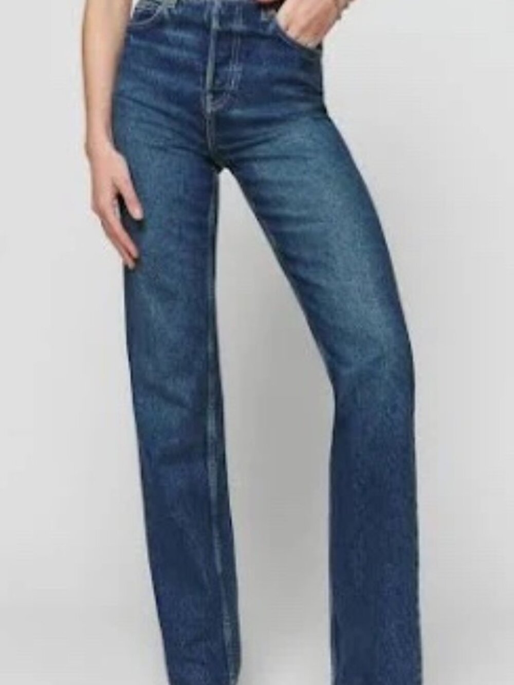 Cynthia High Rise Straight Long Jeans